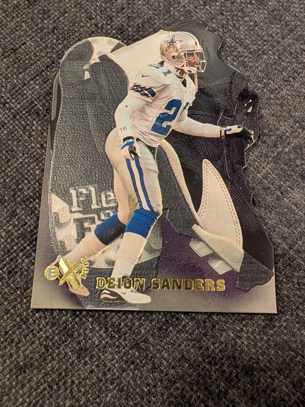 1997 E-X2000 Deion Sanders Fleet of Foot #6 Die Cut Cowboys HOF
